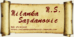 Milanka Sazdanović vizit kartica